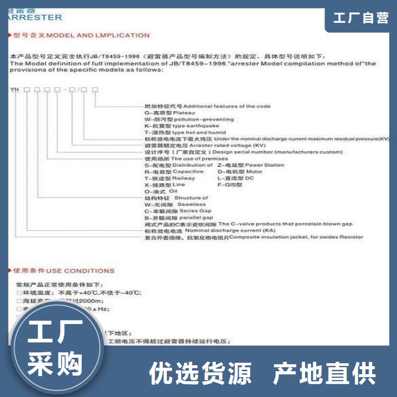 氧化锌避雷器Y10W5-96/250【浙江羿振电气有限公司】