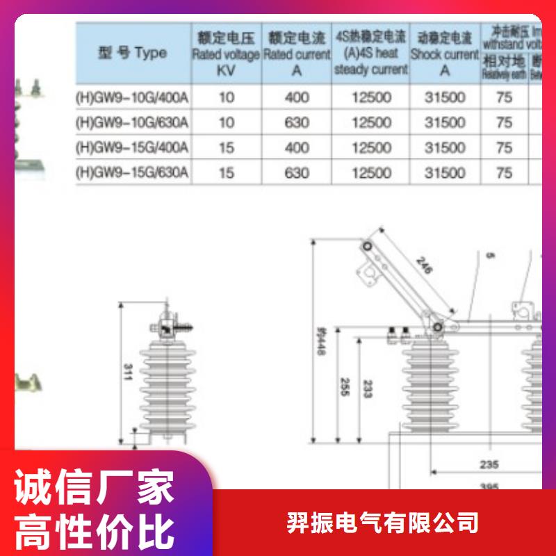 GW9-10/400A户外高压交流隔离开关