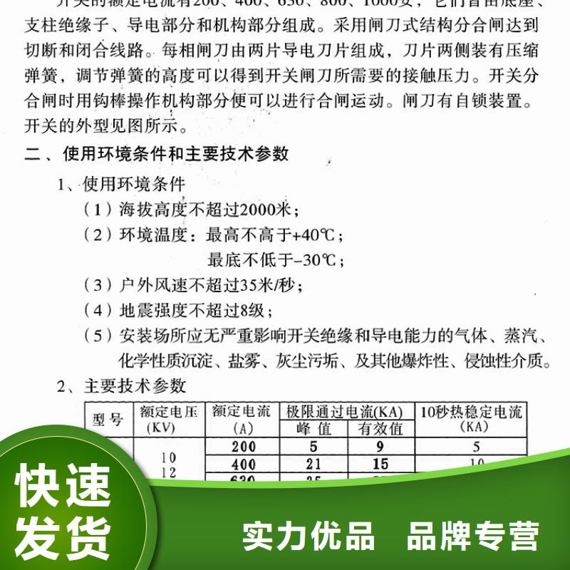 10KV单级隔离开关GW9-10KV/200A