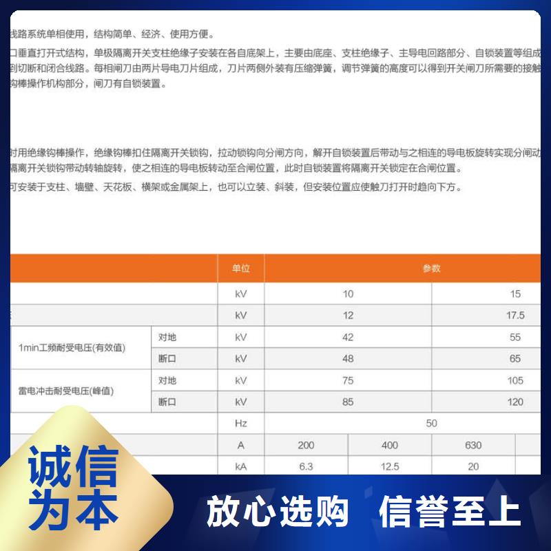 高压隔离开关GW9-10KV/630