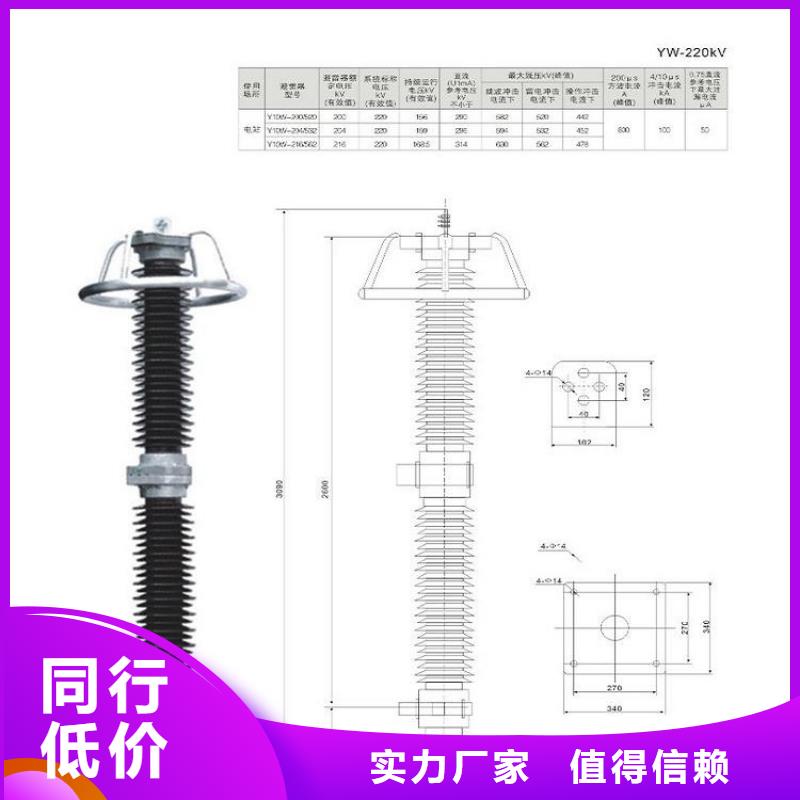 柳市厂家供应氧化锌避雷器YH10W1-96/250】