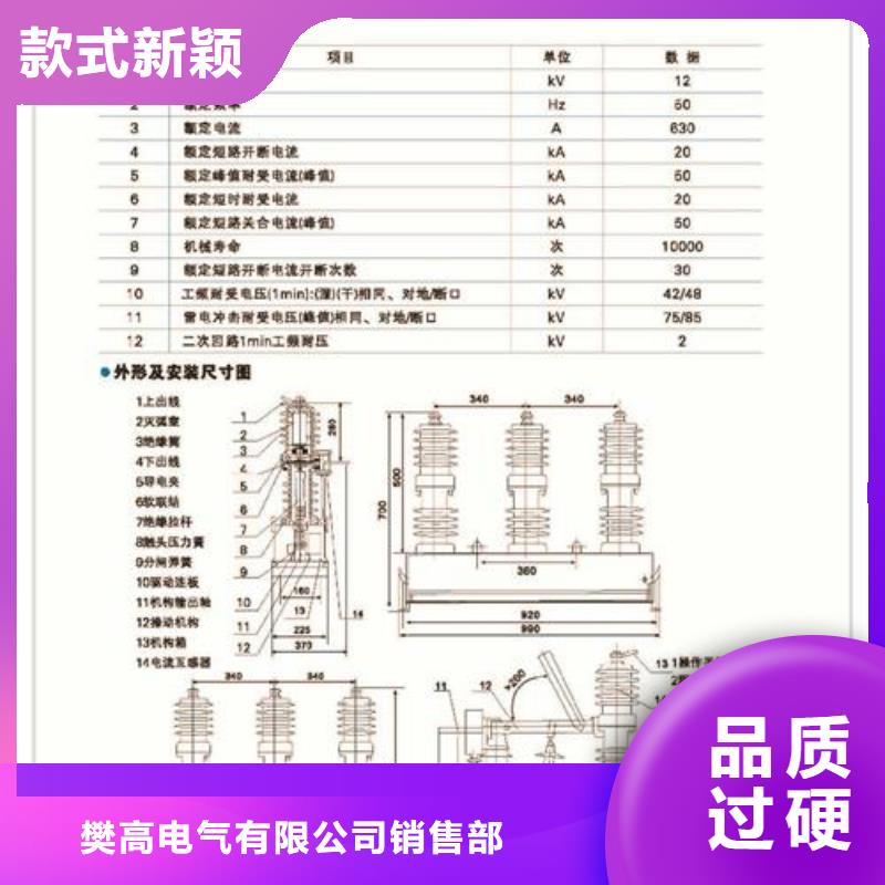 ZW43-12G/T630户外柱上断路器