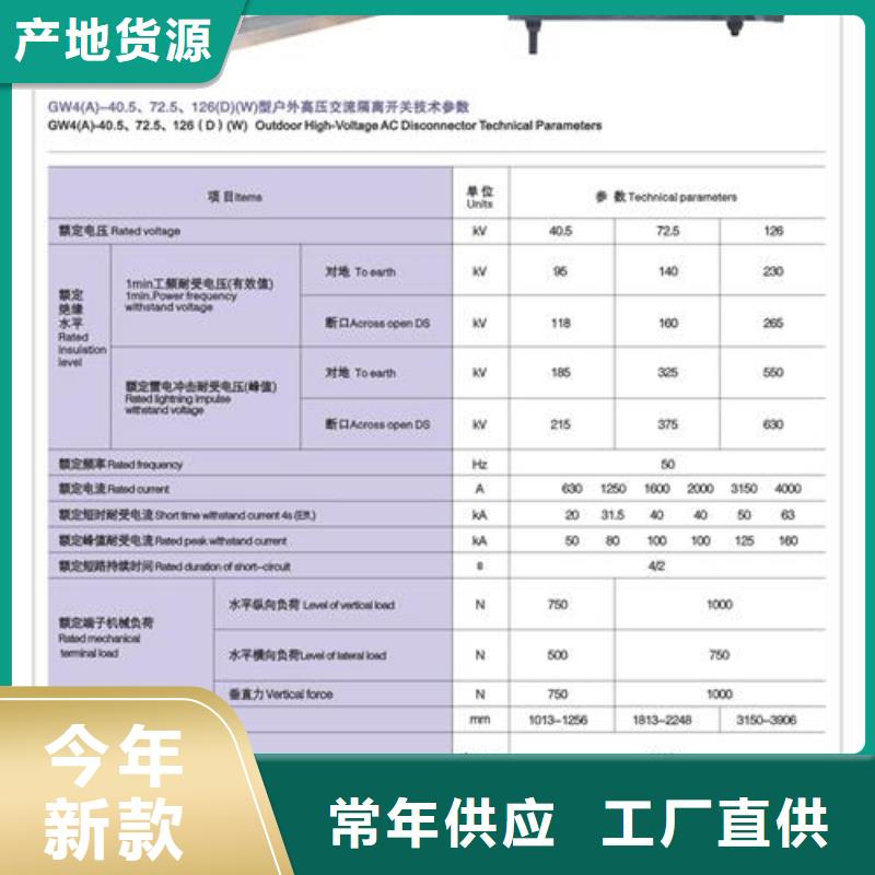 GW4-110D/1000A户外高压隔离开关