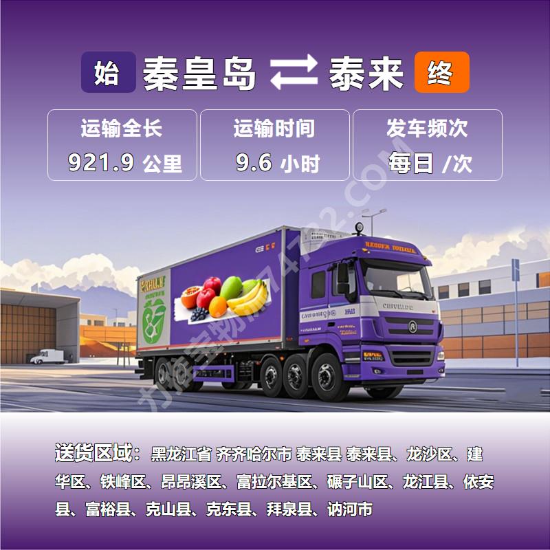 河北省秦皇岛市到黑龙江省齐齐哈尔市泰来县货运公司-海达物流