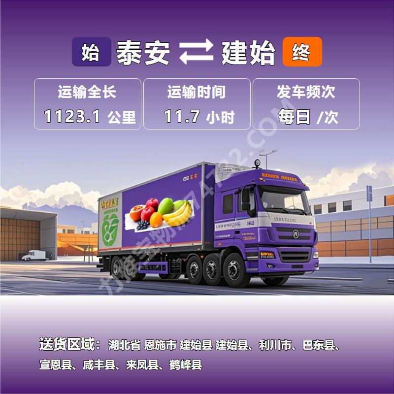 山东省泰安市至湖北省恩施市建始县乳制品运输物流运输